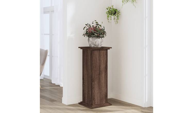 Walplus Engineered Wood Plant Stand - Brown Oak - 33 x 33 x 80 cm
