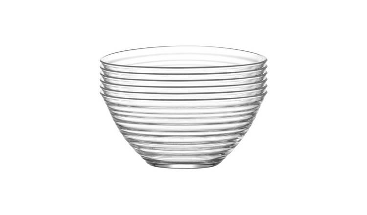 LAV Derin Glass Serving Bowls - Clear - Pack of 2