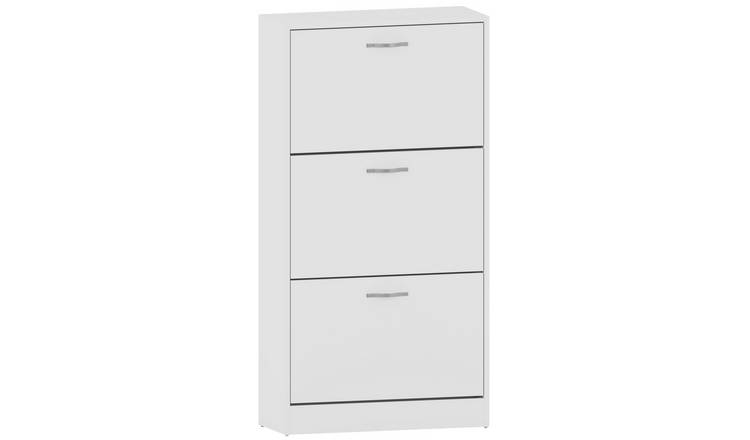 Vida Designs 3 Drawer Shoe Cabinet - White