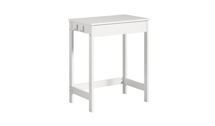 SoBuy 2 Hook 1 Drawer Compact Computer Desk - White