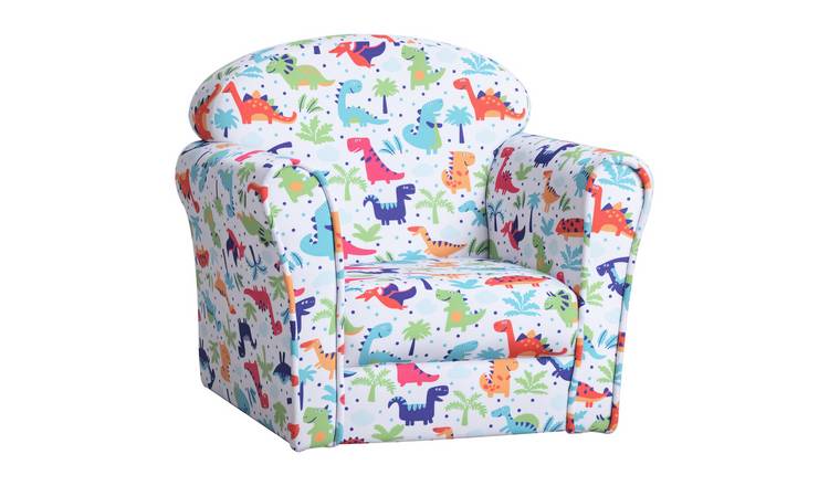HOMCOM Single Seat Kids Armchair with Cartoon Dinosaur Pattern - Multi Colour