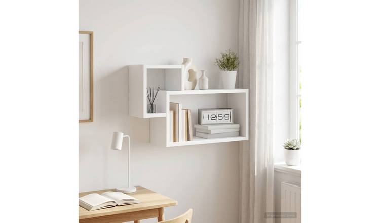 Walplus Engineered Wood Wall Shelf - White - 55 x 15 x 35 cm