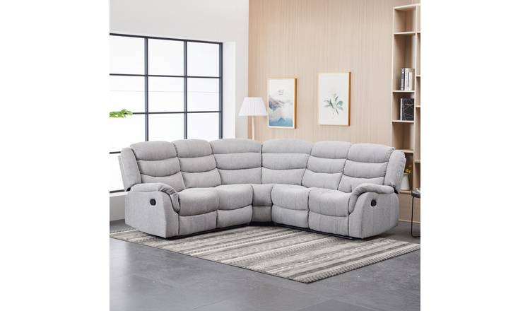 Artemis Home Loudon Fabric Reclining Corner Sofa - Light Grey