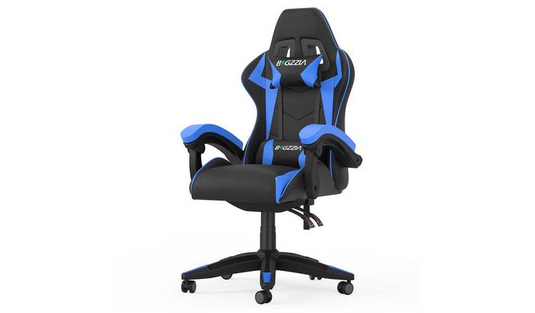 Rattantree Faux Leather High Back Gaming Chair - Blue & Black
