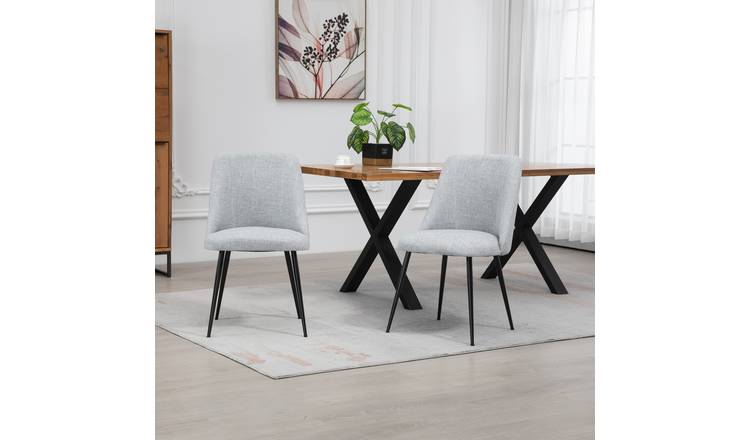 Artemis Home Set of 2 Morandi Fabric Dining Chairs - Set of 2 - Light Grey