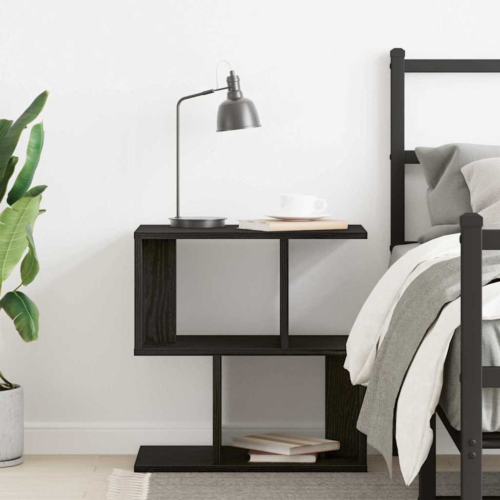 Walplus Engineered Wood Bedside Cabinet - Black Oak - 50 x 30 x 51.5 cm - Image 4