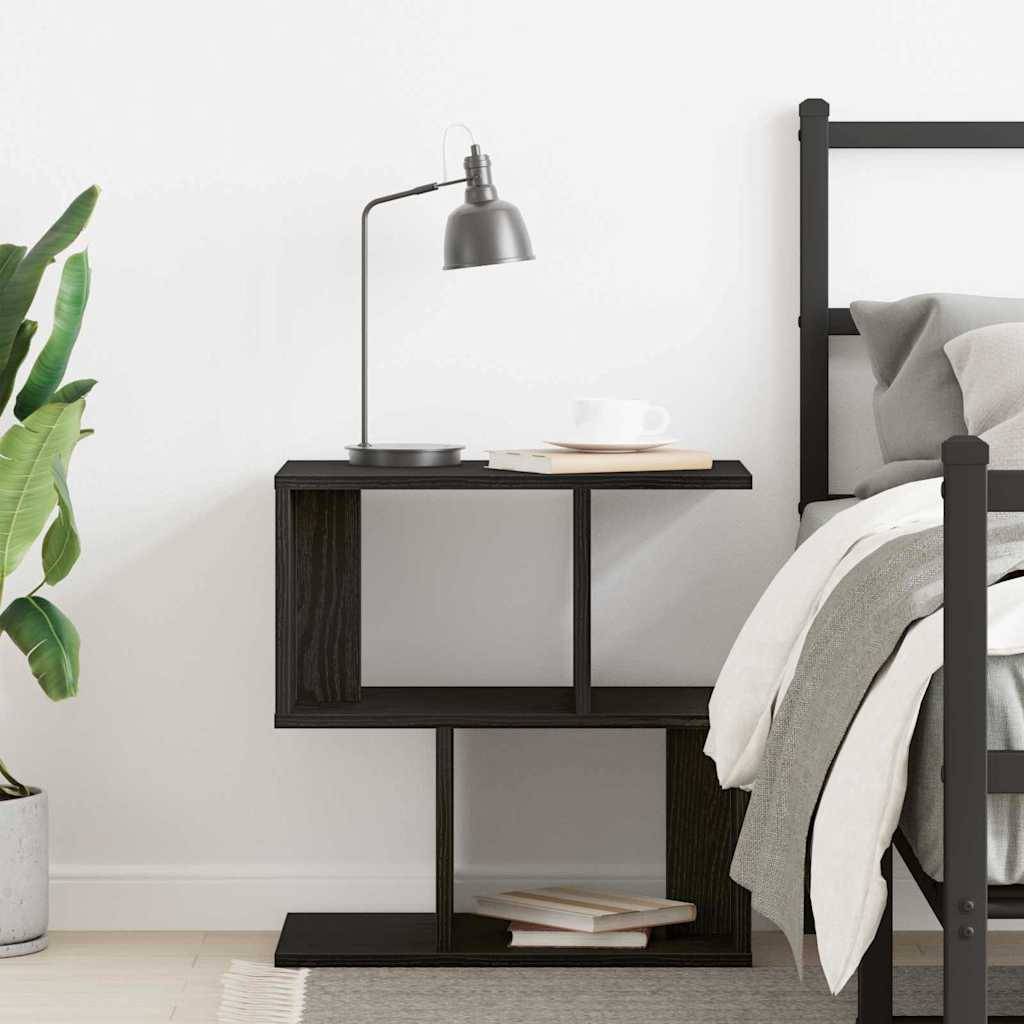 Walplus Engineered Wood Bedside Cabinet - Black Oak - 50 x 30 x 51.5 cm - Image 4