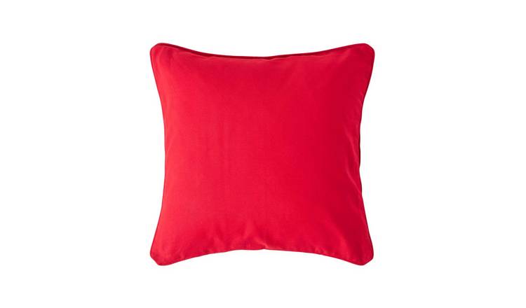 Homescapes Red Cotton Plain Cushion Cover - 30 x 30 cm