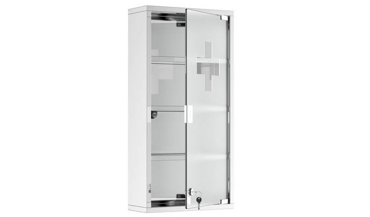 HOMCOM 4 Tier Stainless Steel Wall Mounted Medicine Cabinet - Silver