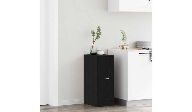 Walplus Engineered Wood 2 Drawer Cabinet - Black Ash - 30 x 41 x 77 cm