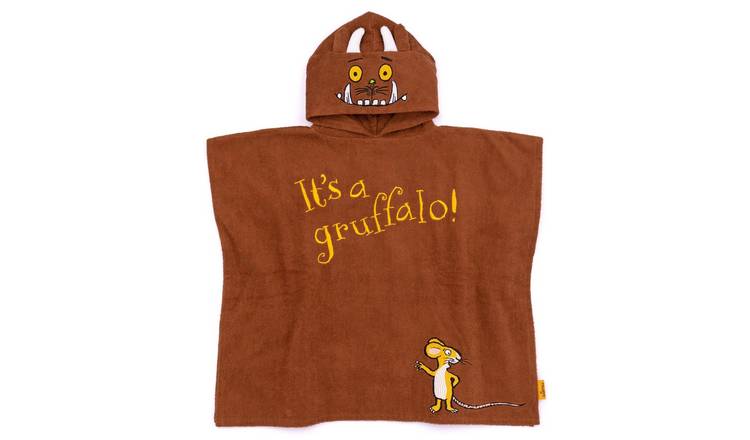 Gruffalo Friends Kids Unisex Poncho Towel - Brown