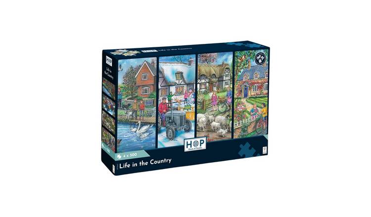 The House of Puzzles Life in the Country 4 x 500 Piece Jigsaw Puzzles