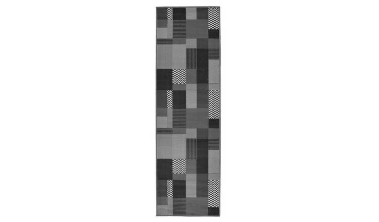 Mega Flooring Grey Modern Geometric Rug - 60 x 200cm