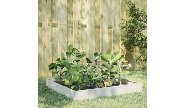 Walplus Steel Raised Garden Bed - White - 100 x 100 x 26 cm
