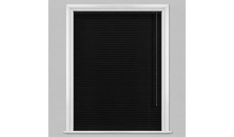 New Edge Blinds Black Aluminium Venetian Blind 25mm Slats - 85cm x 152cm