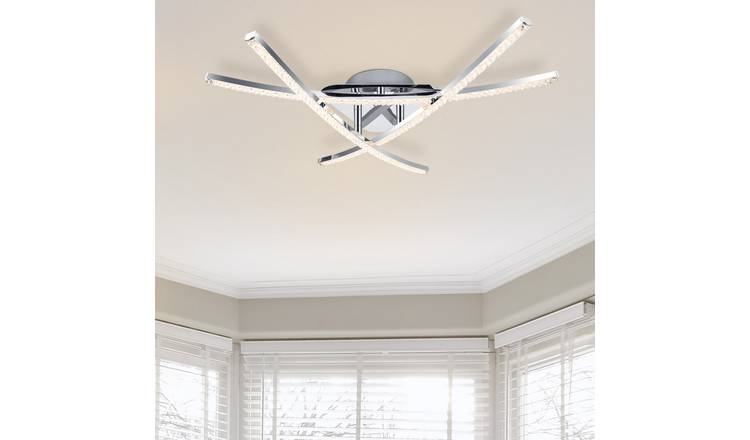 Cosylyte Samford 3 Light Integrated LED Modern Beaded Ceiling Light - Chrome