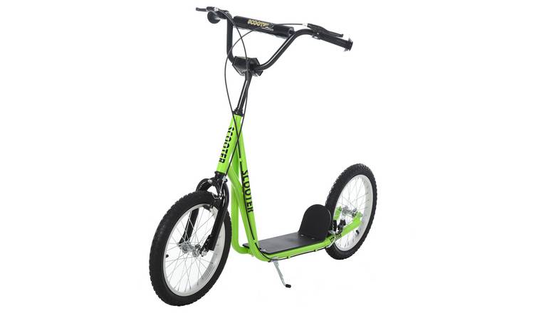 HOMCOM Age 5 Years Plus Adjustable Height Dual Brake Kick Scooter – Green