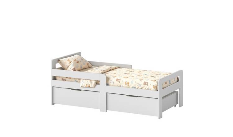 AIYAPLAY 4-14 Years Wooden 2 Drawer Guard Rail Kids Bed Frame