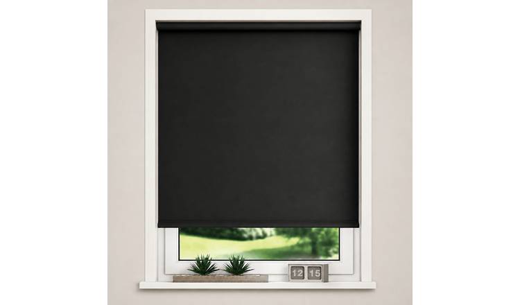 New Edge Blinds Black Thermal Blackout Roller Blind - 170cm x 165cm