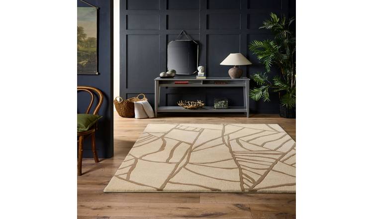 Mega Flooring White Modern Abstract Rug - 120 x 170cm