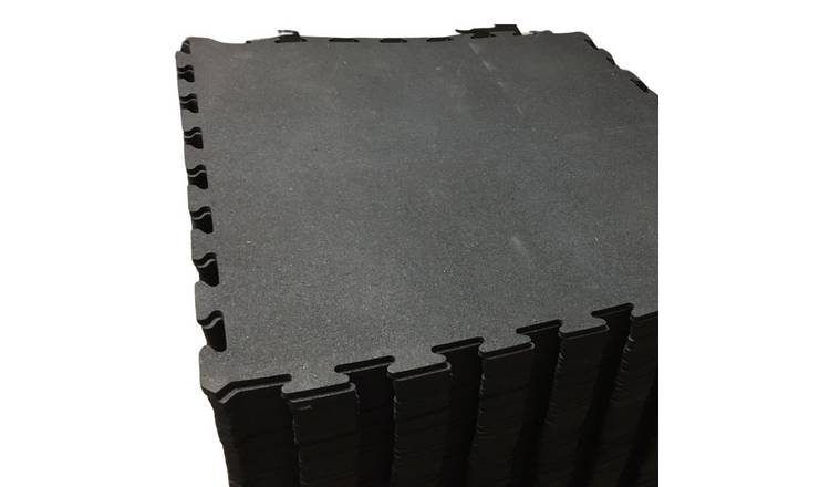 Ark Mat Black 10mm Rubber Crumb Interlocking Gym Floor Tiles - 1m x 1m