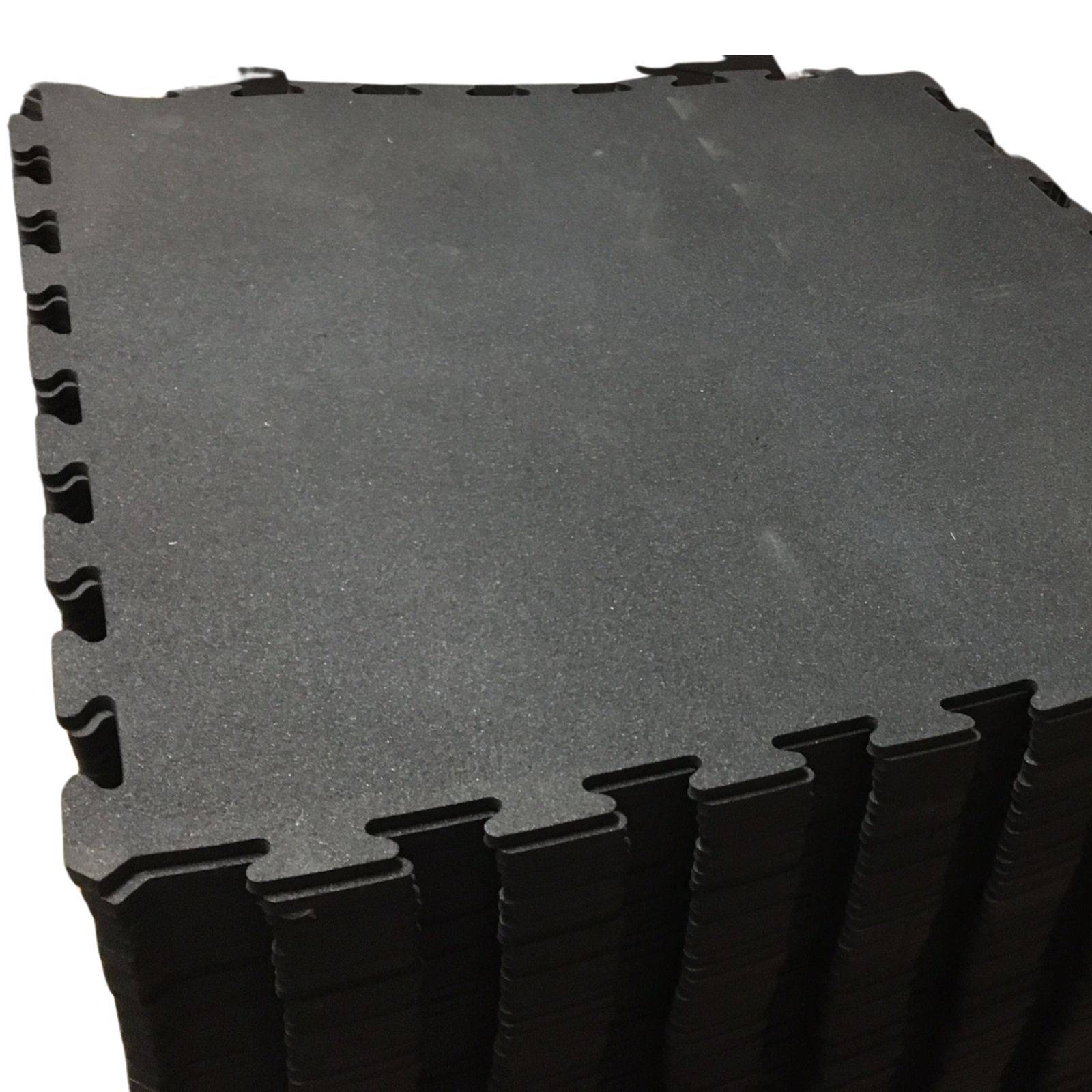 Ark Mat Black 10mm Rubber Crumb Interlocking Gym Floor Tiles - 1m x 1m - Image 1