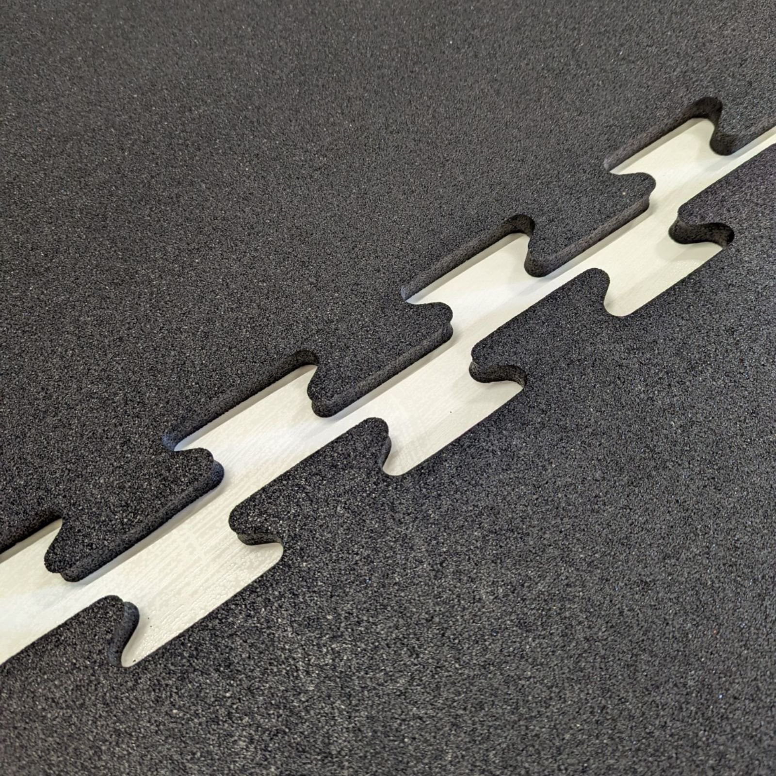 Ark Mat Black 10mm Rubber Crumb Interlocking Gym Floor Tiles - 1m x 1m - Image 2