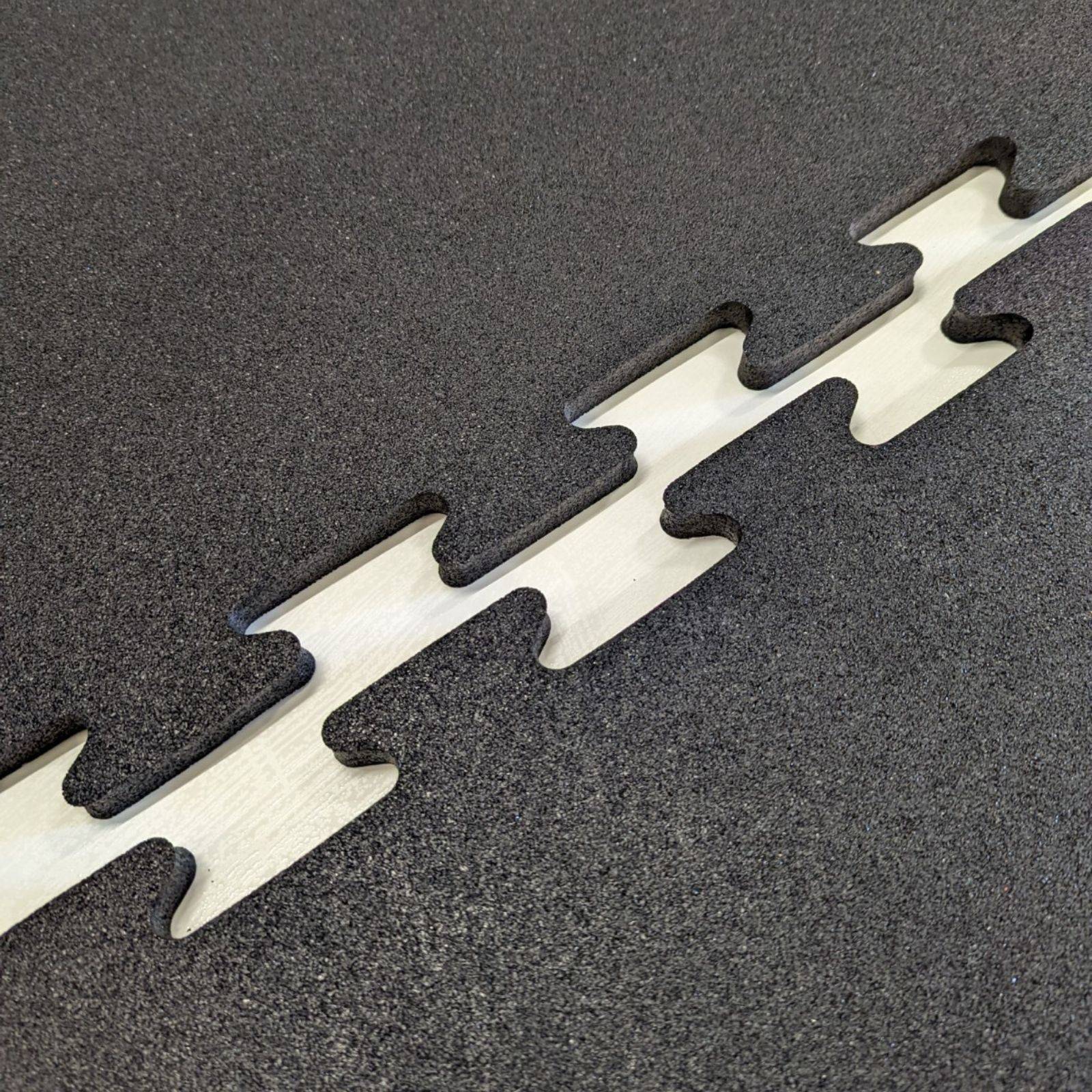 Ark Mat Black 10mm Rubber Crumb Interlocking Gym Floor Tiles - 1m x 1m - Image 2