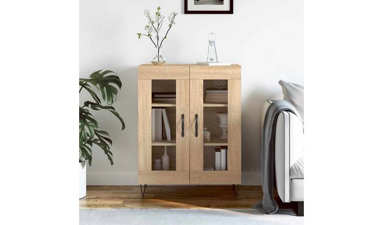 Walplus Engineered Wood 2 Door Sideboard - Sonoma Oak - 69.5 x 34 x 90 cm