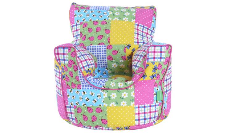 Bean Lazy Patchwork Ladybird Cotton Toddler Bean Bag Armchair - Multi
