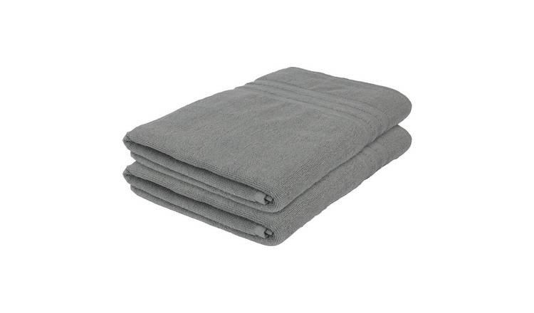 Nicola Spring Cotton Bath Sheets - Grey - Pack of 2