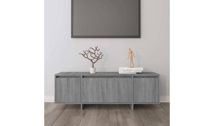 Walplus Engineered Wood TV Cabinet - Grey and Oak - 120 x 30 x 40.5 cm