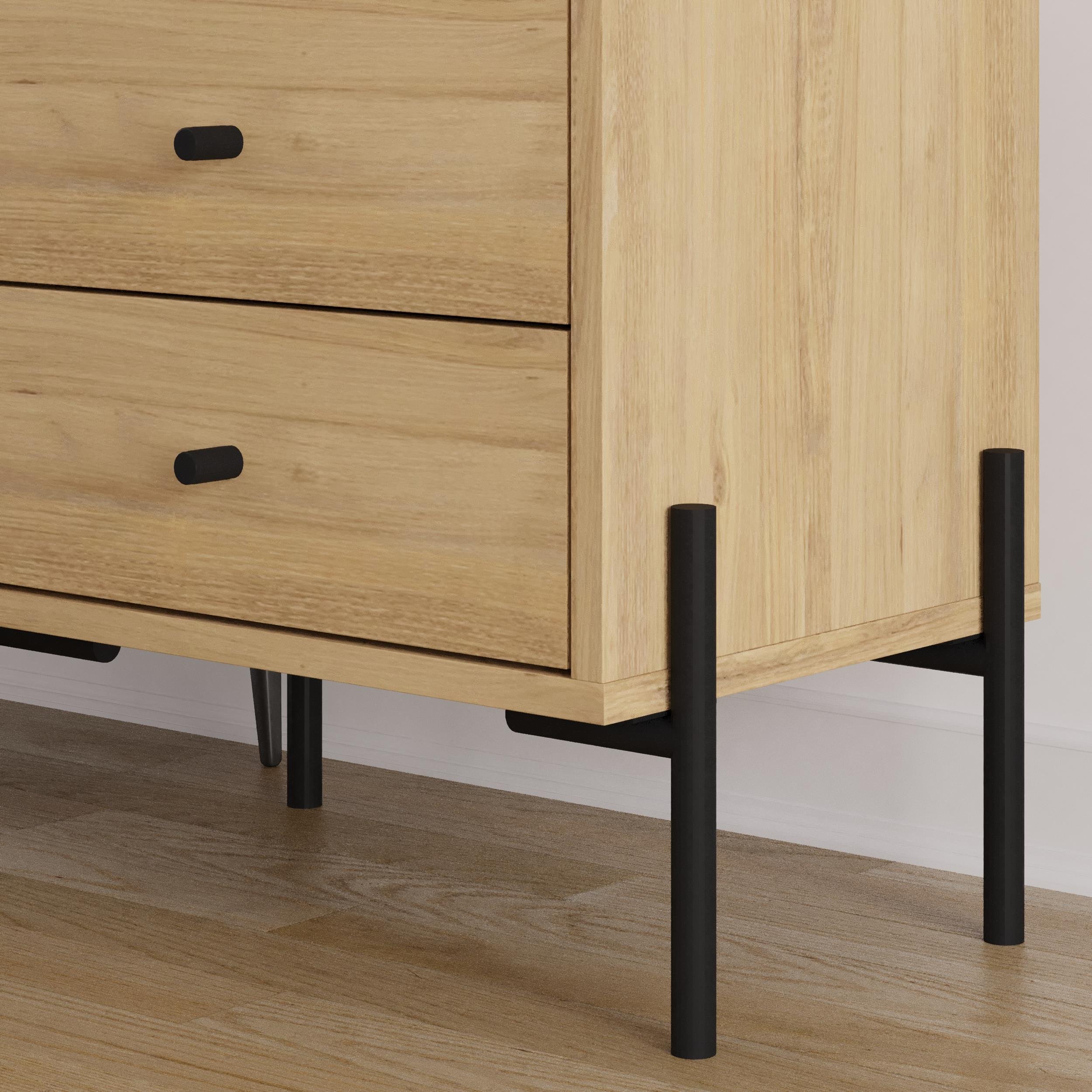 Decortie Malta Particleboard Bedside Table - Oak - Image 4