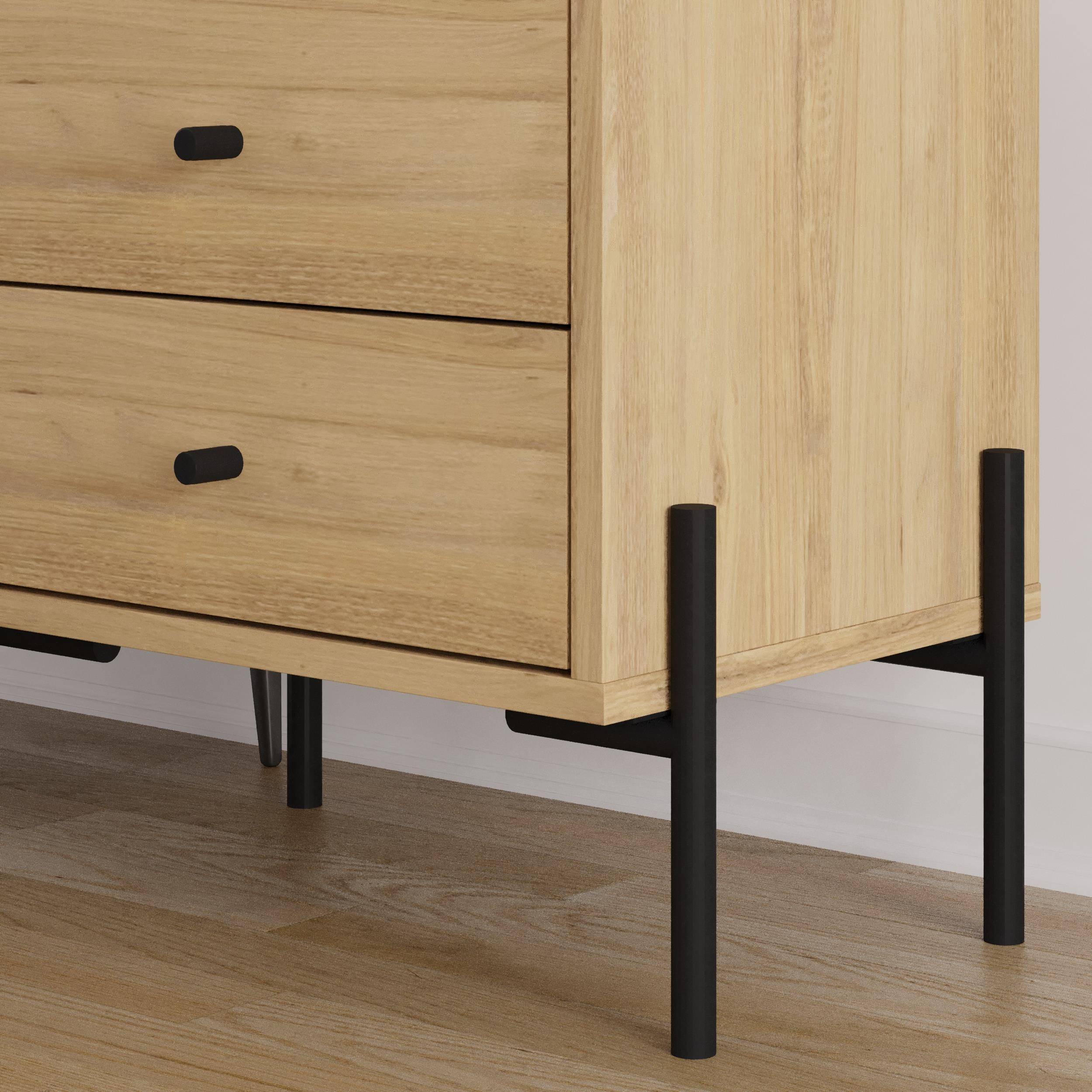 Decortie Malta Particleboard Bedside Table - Oak - Image 4