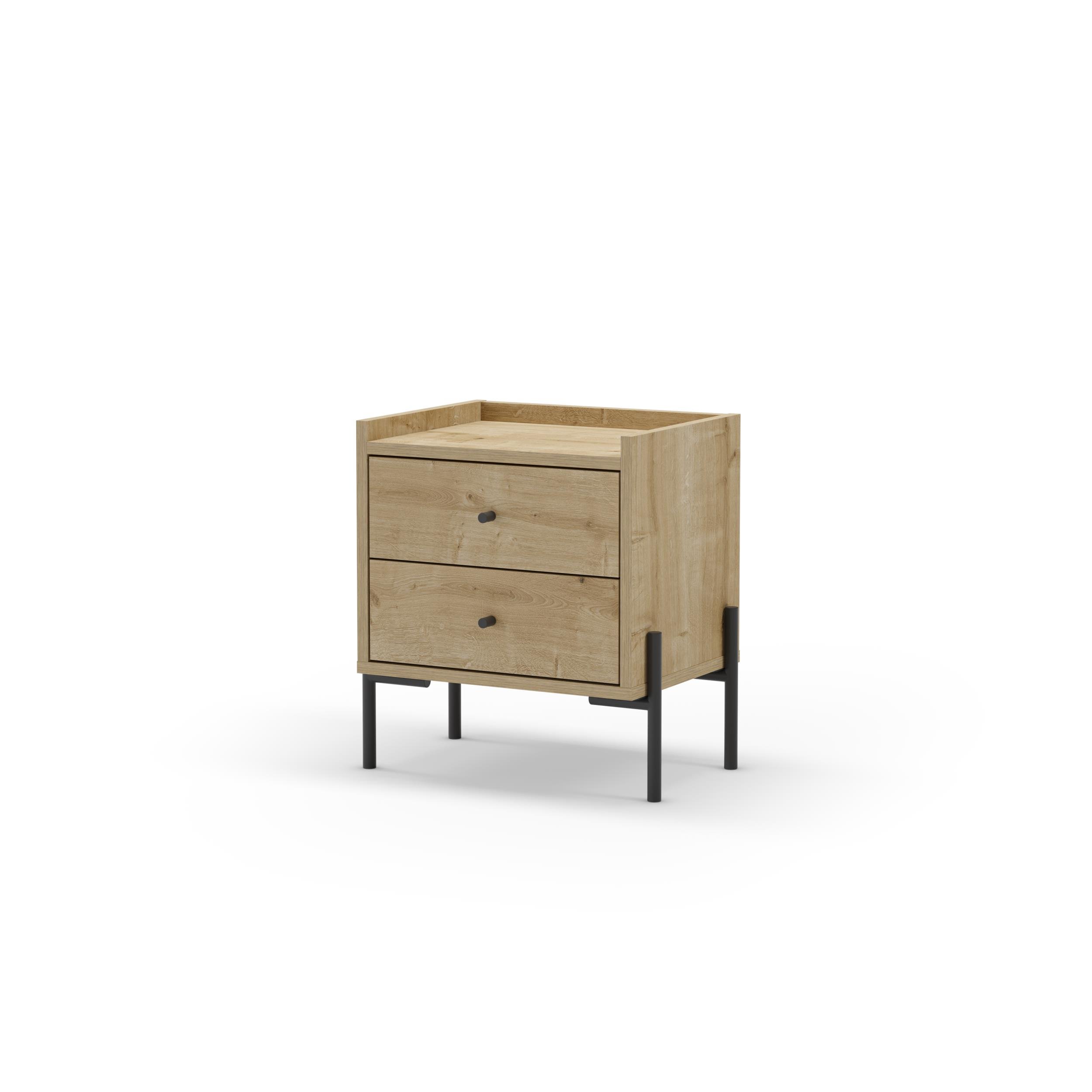 Decortie Malta Particleboard Bedside Table - Oak - Image 6