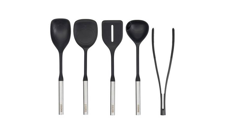 Cooks Professional 5 Piece Silicone Utensil Set with Stainless Steel Handles