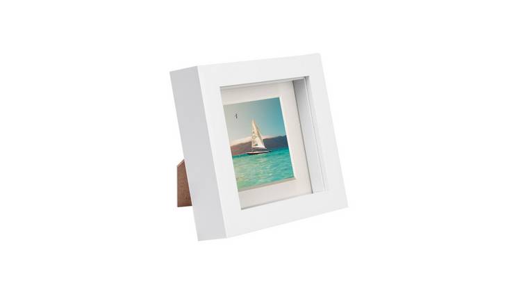 Nicola Spring 4" x 4" White 3D Box Photo Frame 2" x 2" Ivory Mount