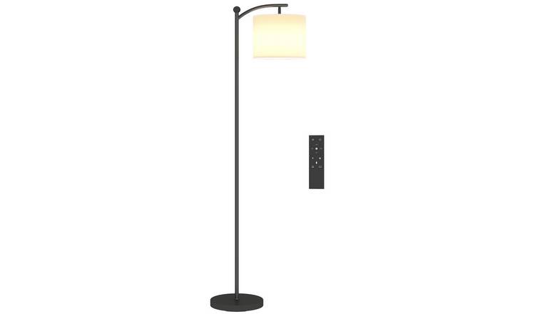 HOMCOM LED Dimmable Remote Control Timer Floor Lamp - Black