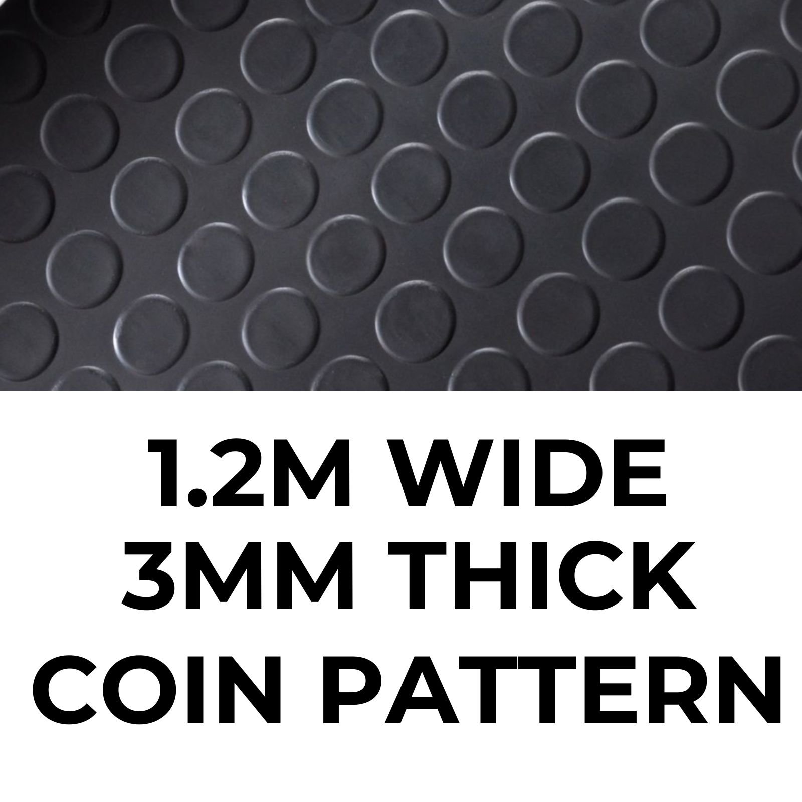 Ark Mat 3mm Thick Coin Rubber Roll Flooring -  1.2m x 10m - Image 2