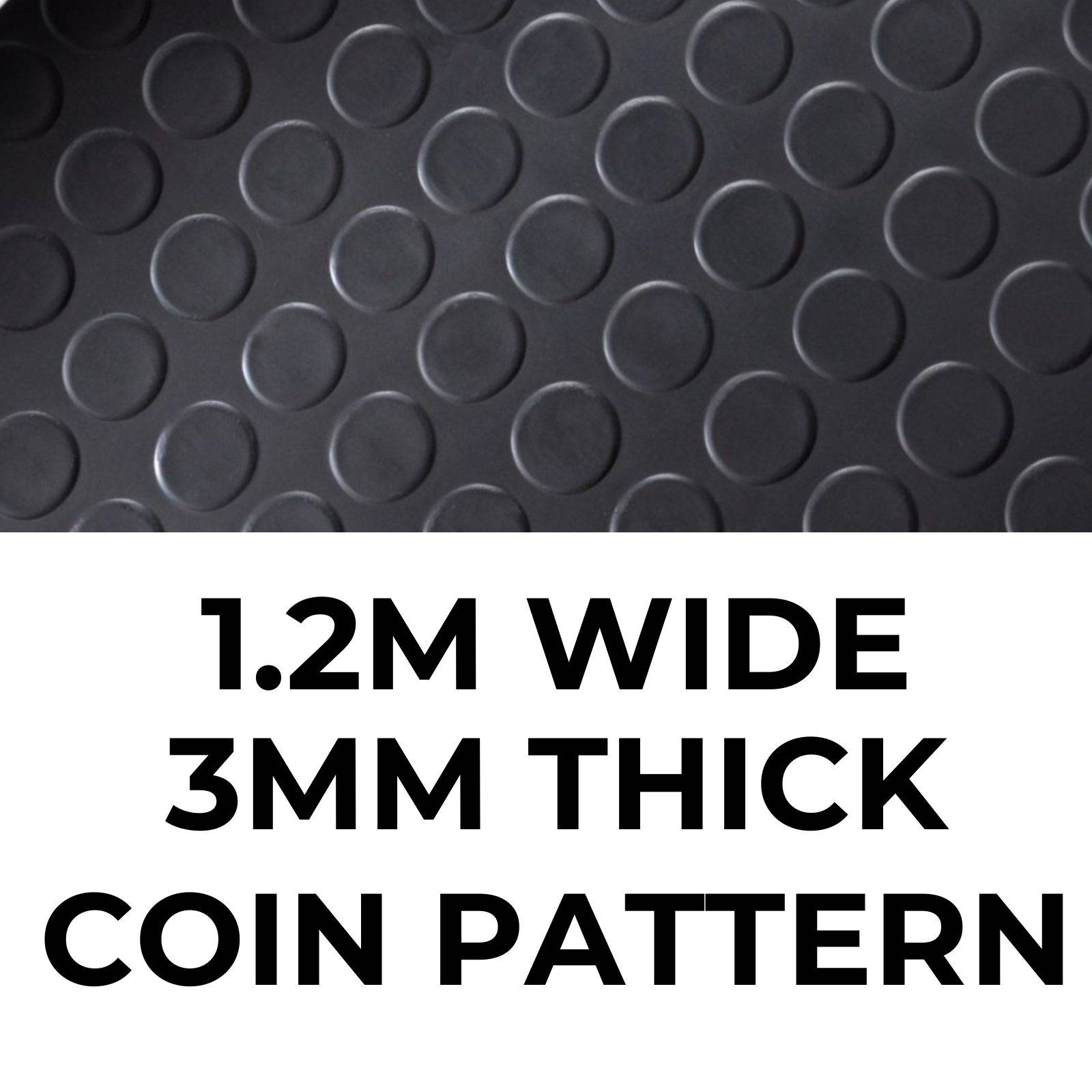 Ark Mat 3mm Thick Coin Rubber Roll Flooring -  1.2m x 10m - Image 2