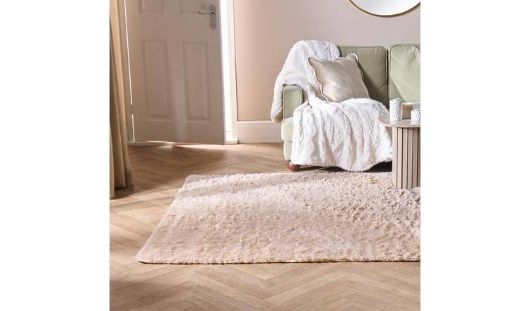 OHS Soft Fluffy Fleece Rug - 80 x 150cm - Stone