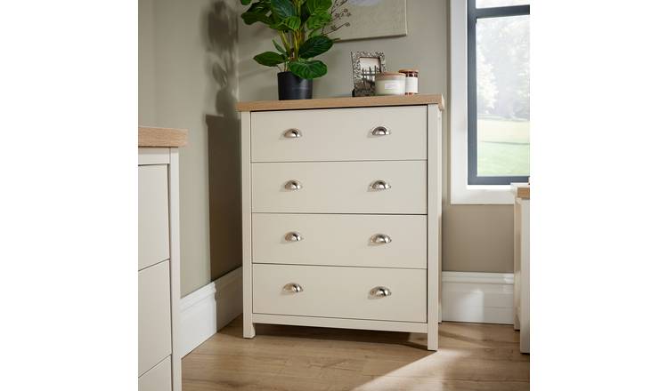 Home Source Avon 4 Drawer Chest - Off White
