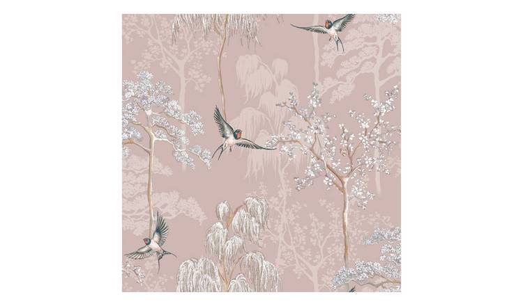 World Of Wallpaper Japanese Garden Wallpaper - Blush Pink