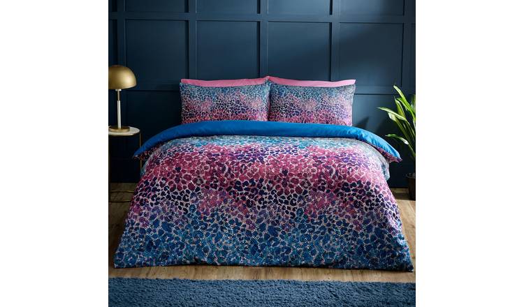 Catherine Lansfield Satin Animal Print Duvet Cover Set - Single - Teal