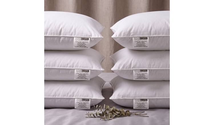 Homescapes Pack of 6 Duck Feather Pillows
