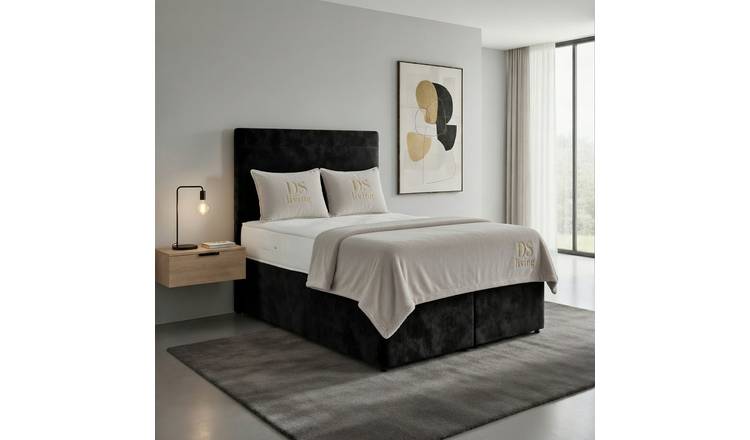 DS Living Muse Super King Velvet Divan Bed Frame - Black