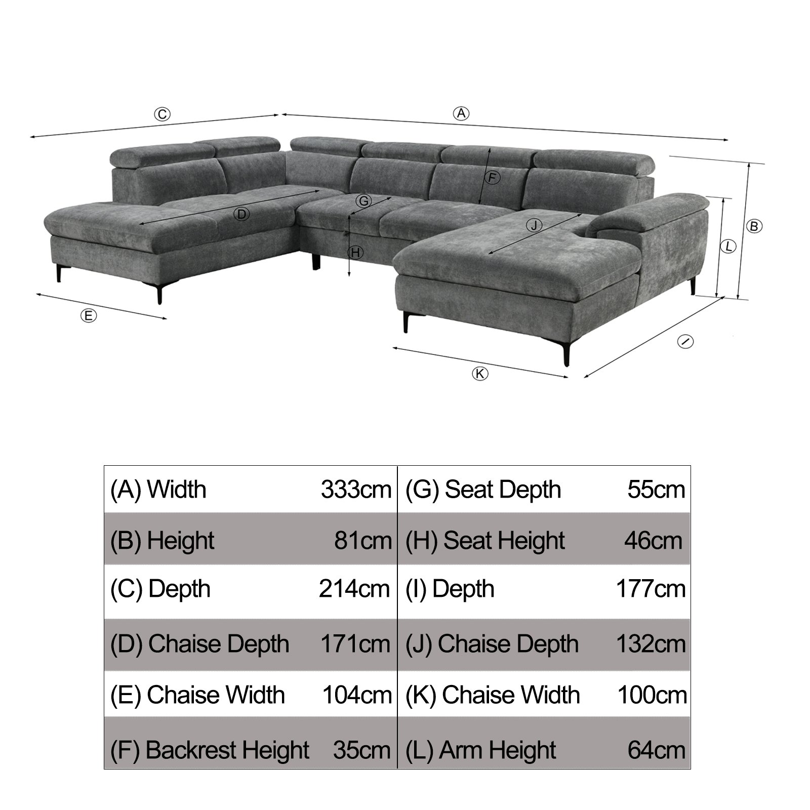 Furniture Online Leon 4 Seater Pull Out Sofa Bed – Grey - Image 8