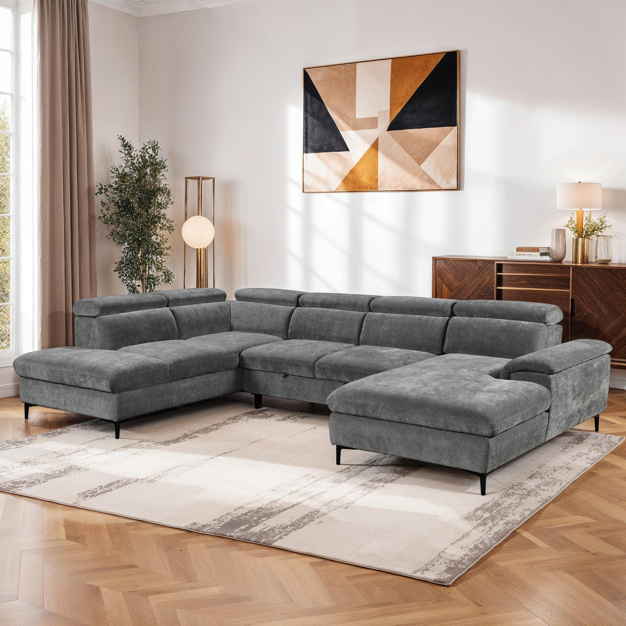 Furniture Online Leon 4 Seater Pull Out Sofa Bed – Grey - Image 2