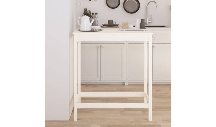 Walplus Wood Bar Table - White - 100 x 50 x 110 cm