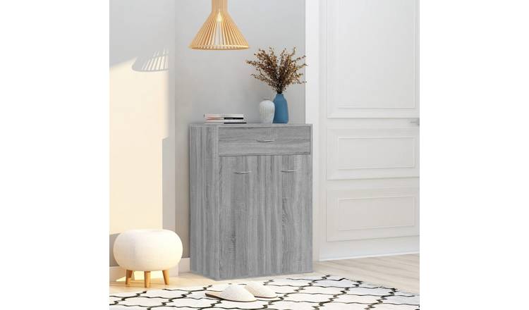 Walplus Engineered Wood Shoe Cabinet - Grey Sonoma - 60 x 35 x 84 cm